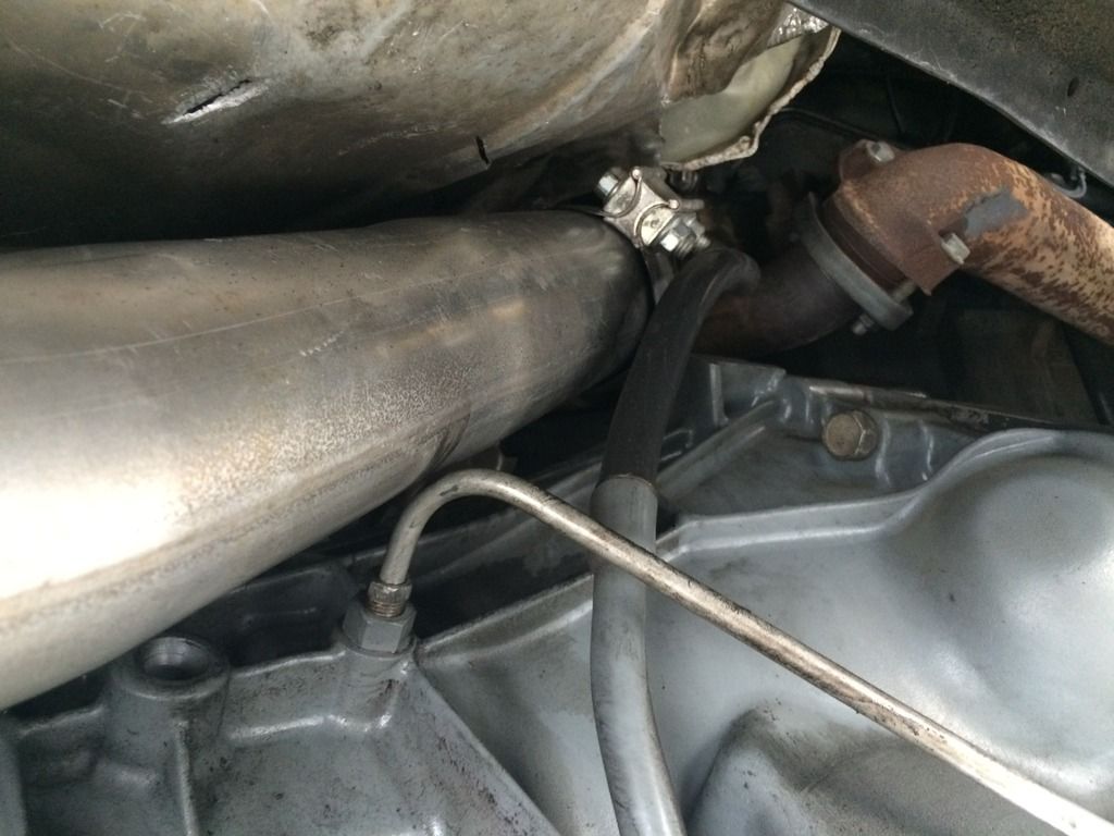 T4 Downpipe/E4OD front cooler line clearance PowerStrokeArmy